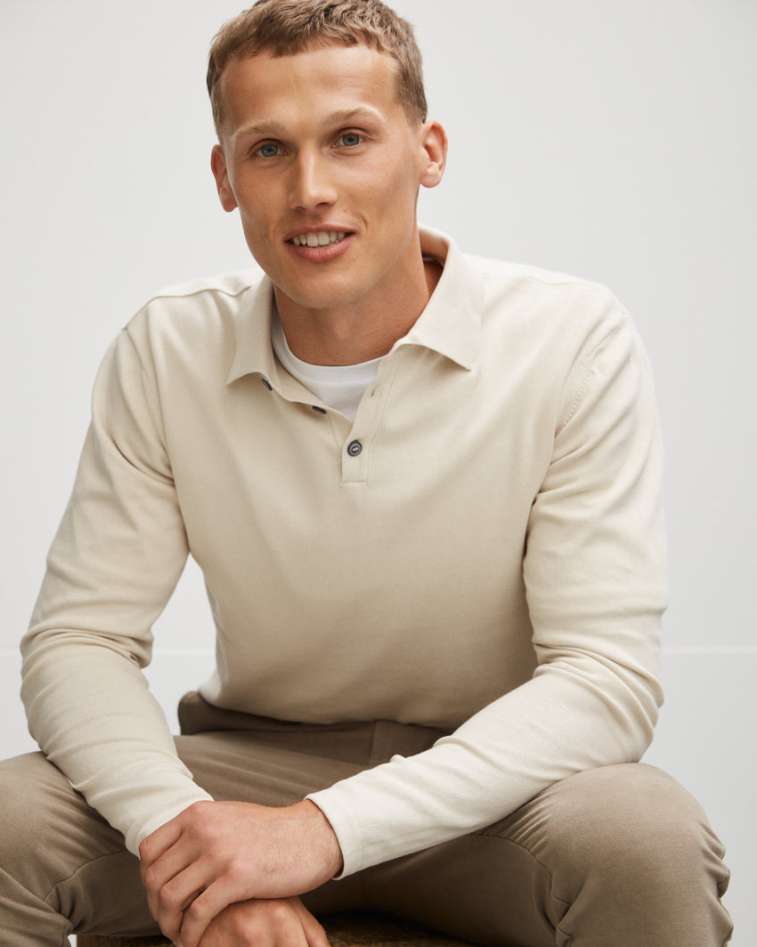 Italian Knitted Long-Sleeve Polo