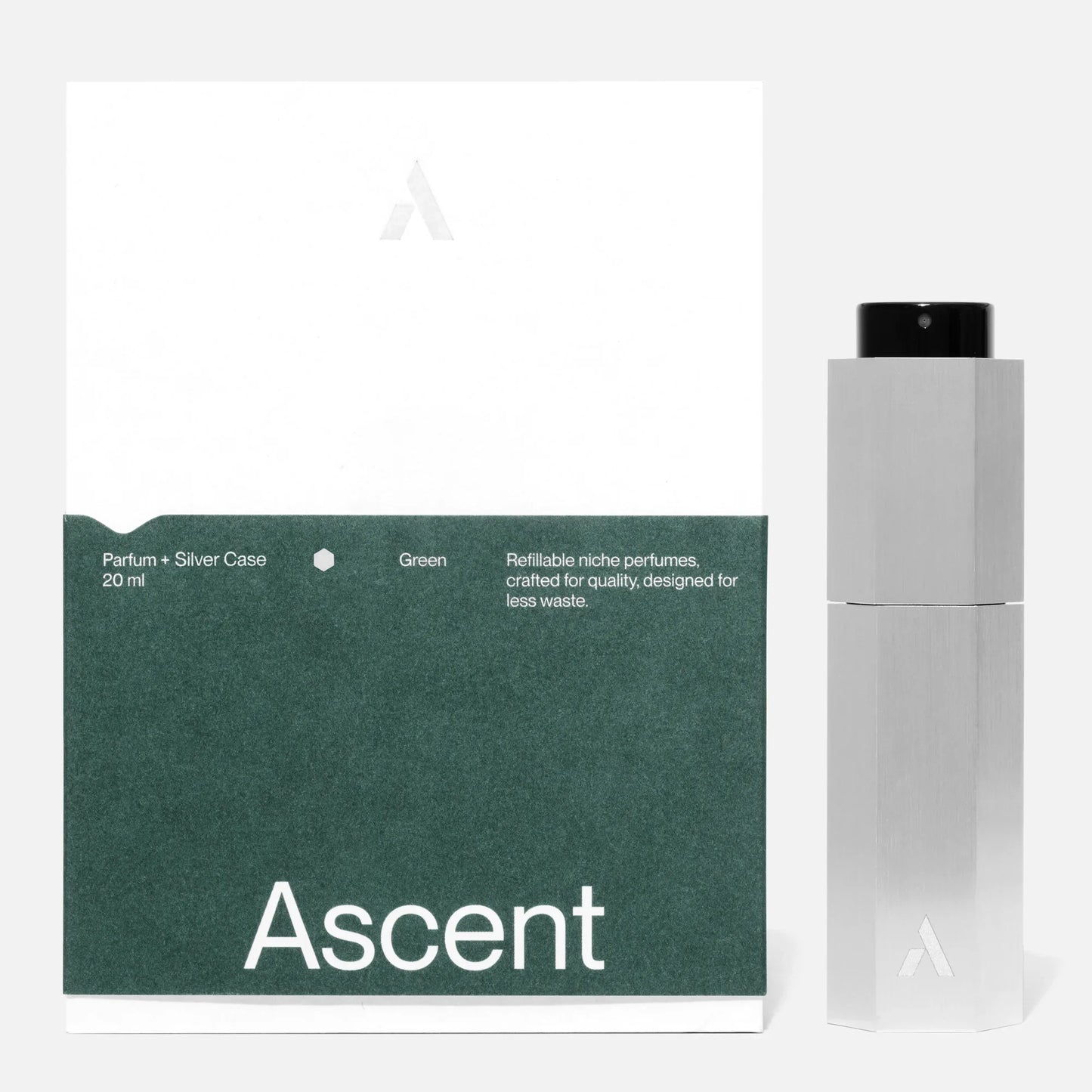 Ascent - Silver Case & Parfum Refill | Green