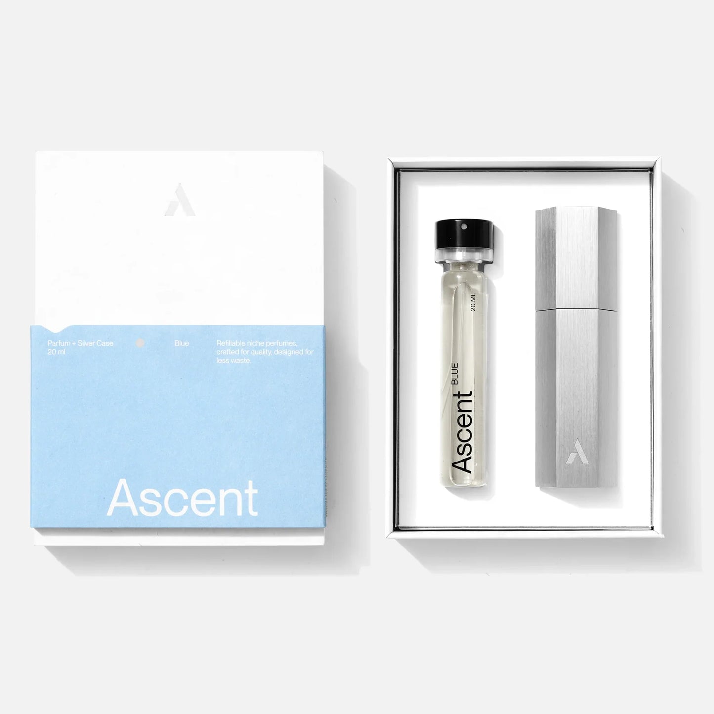 Ascent - Silver Case & Parfum Refill | Blue