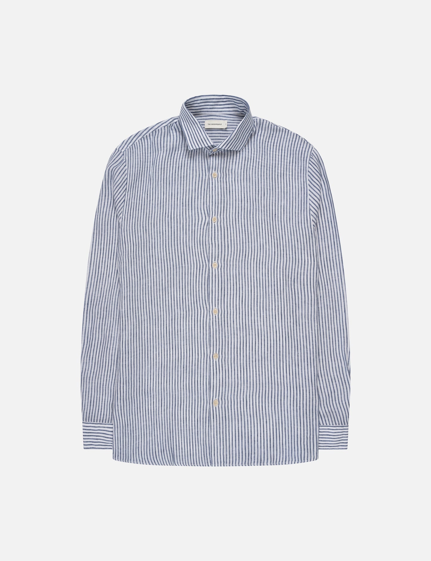 Striped Button-up Linen Shirt