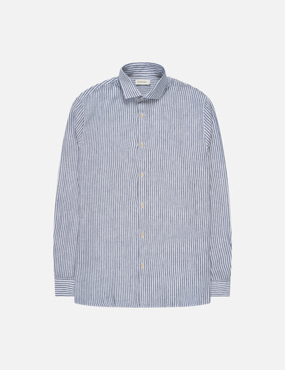 Striped Button-up Linen Shirt