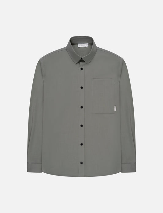 Wool-blend Button-up Shirt