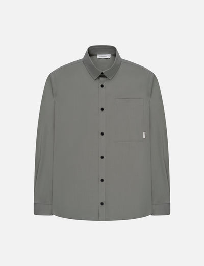 Wool-blend Button-up Shirt