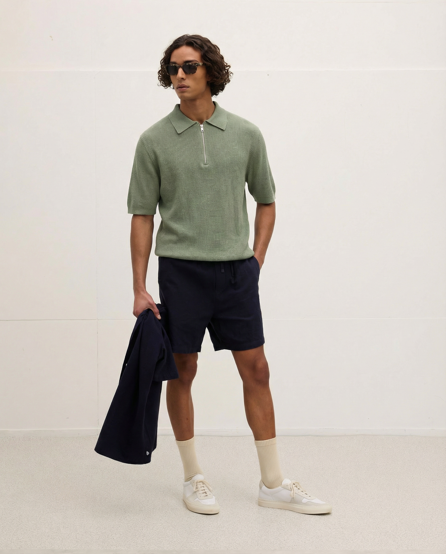 Par Knitted Zipper Polo