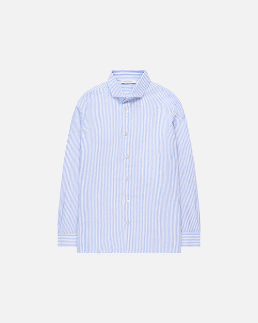 Subway Striped Button-up Linen Shirt
